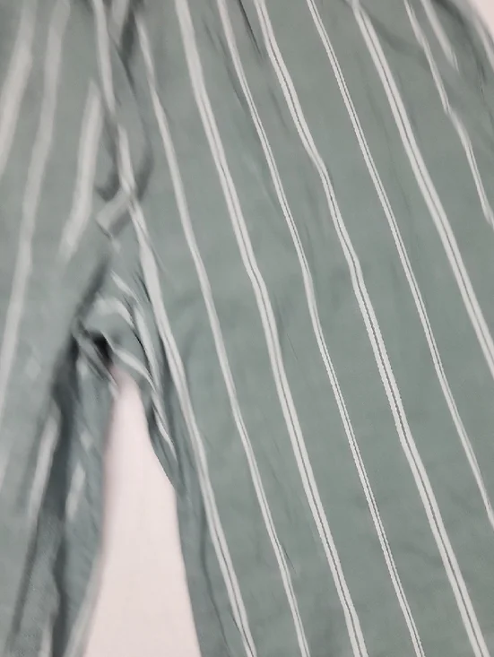 Auden-Green Striped Pajama Set - Short Sleeve Top & Pants Size S - Picture 4 of 6